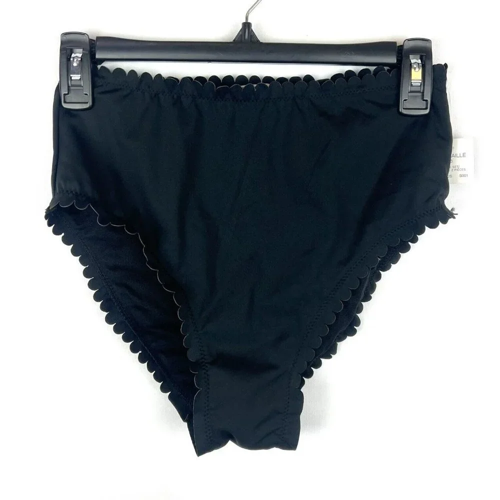 Habitual Girl’s Black High Rise Scalloped Bikini Bottom Size 16